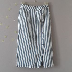Striped denim skirt